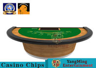 Semi - Round Gaming Casino Poker Table Built - In Handrail Edging Thick Elastic Sponge