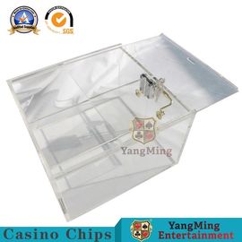 Custom Casino Game Accessories High Penetration Thickening 2 Rows Axis Cash Chips Dealer Case With Lock