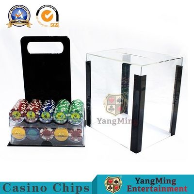 Translucent Texas Clay Poker Chip Coin Case 1000 Pieces Of 40mm Diameter Round  Acrylic Anti-Counterfeiting Chips Case