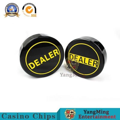 Traditional Classic Black And Yellow High Temperature Engraving Texas Dealer Positioning Card Poker Club Game Card