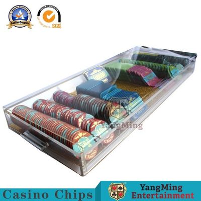 Imported High-Quality High-Transparent Acrylic Gold Wire Chip Tray Poker Table Game Tabletop 9 Grid Slot Chip Case