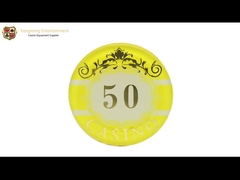 La couche Crystal Acrylic Casino Poker Chip de Macao trois a placé l'estampillage d'or de 760 morceaux UV