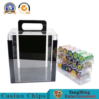 acheter Le porte-jetons de poker en acrylique transparent 1000 Casino Poker Clay Chip comprend 10 supports de jetons fabrication en ligne