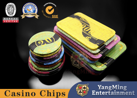 acheter baccara Texas Casino Poker Chips Acrylic Crystal Gilded Grid Anti Counterfeit de 50mm fabrication en ligne