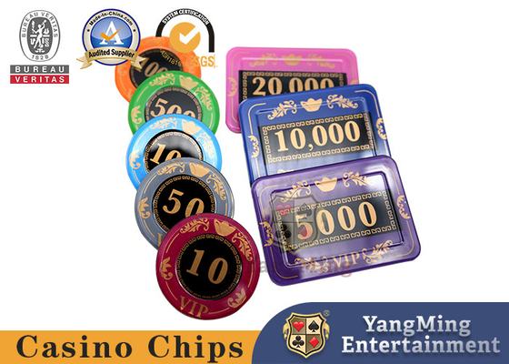 acheter 760 morceaux de tisonnier Chips Set With Mark Acrylic Crystal Screen Printing UV de baccara fabrication en ligne
