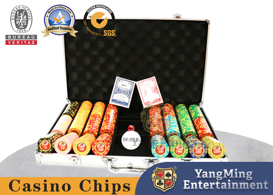 acheter Adapté aux besoins du client 600 morceaux matraquez Chips Texas Poker Table Game Chips placent la boîte d'alliage d'aluminium fabrication en ligne