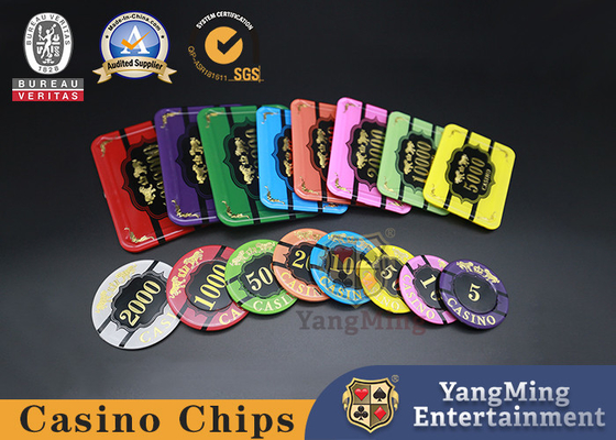 acheter tisonnier fait sur commande Chip Set Casino Table Baccarat Dragon Tiger Acrylic Crystal Gold Plated de 40mm fabrication en ligne