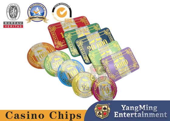 acheter Trois couches Shell Pattern Texas Poker Chip acrylique ont mis le Tableau de jeu de baccara ont adapté 760 aux besoins du client fabrication en ligne