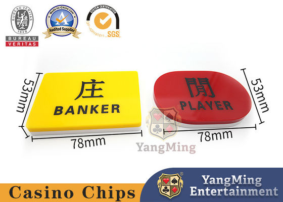 acheter Joueur et banquier acryliques rouges et jaunes Betting de marqueur de jeu de Tableau de tisonnier de baccara fabrication en ligne