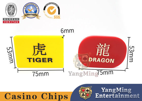 acheter carte découpée acrylique de Dragon Tiger Poker Table Game Positioning d'ABS de 6mm Dragon Tiger Marker fabrication en ligne