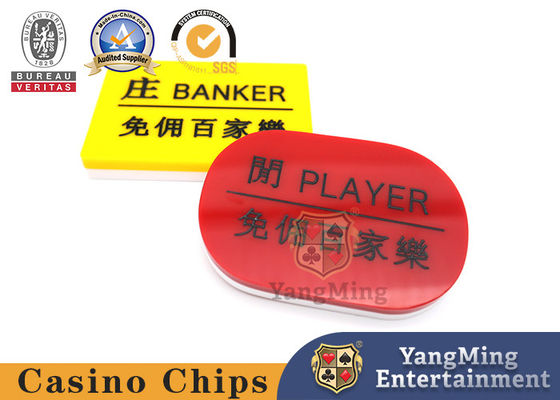 acheter Employé libre Manor Leisure Card de baccara acrylique découpant le jeu rouge et jaune de Tableau de tisonnier fabrication en ligne