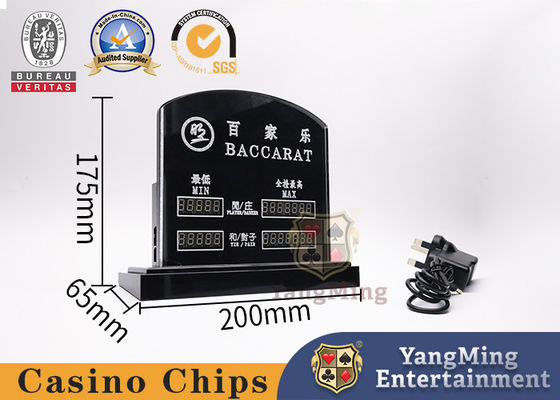 acheter Tableau électronique transparent Bet Card de jeu de poker de baccara de carte rouge des accessoires LED de jeu de casino fabrication en ligne
