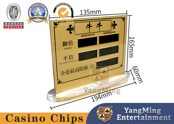 acheter Jeux de poker de casino de signe de Tableau d'Acrylique NiuNiu de conception de prise pariant le signe de limite fabrication en ligne