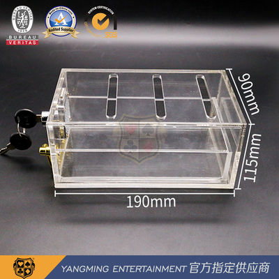 acheter Boîte à cartes de rebut acrylique de baccara entièrement transparente avec la serrure 8 paires de boîte de coupe de carte de tisonnier fabrication en ligne