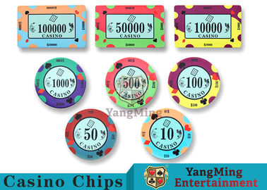 acheter 40 / le casino en céramique Chips Bright Colors With Custom de diamètre de 43mm a imprimé la conception fabrication en ligne