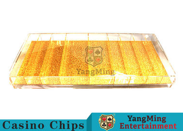 acheter Porcelet de luxe de mélange Chip Games de Chip Tray Yellow Color For Gambling de casino d'or fabrication en ligne