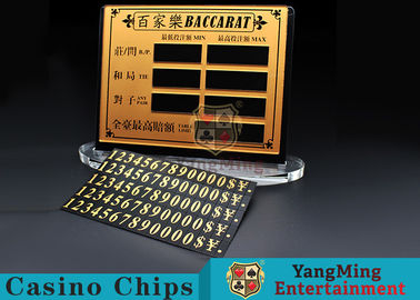 acheter Signe matériel de cuivre pur de limite de Tableau de casino de carte de pari de divertissement de Tableau de tisonnier de baccara avec le collage d'aimant fabrication en ligne