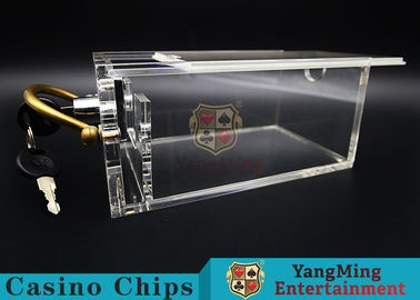 acheter Le transporteur d'argent liquide de baccara de la boîte à cartes acrylique de tisonnier de casino de support de 6 plate-formes avec la serrure/métal manipulent facile à porter fabrication en ligne