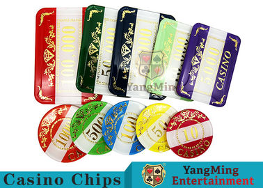 acheter Le tisonnier numéroté par style Chip Set Bright Color With de casino a adapté le logo aux besoins du client d'impression fabrication en ligne