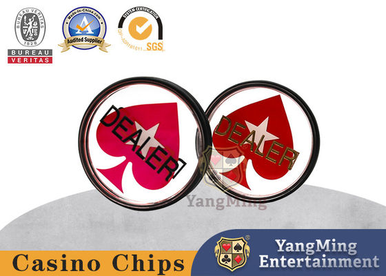 acheter Marque de distributeur de cartes de positionnement en acrylique transparent Jeu de cartes Texas Hold'Em Gravure ronde fabrication en ligne