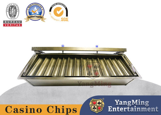 acheter Tout neuf plaqué métallique 14 grille plateau de puce double verrouillage Baccarat Casino Poker puce flottante fabrication en ligne