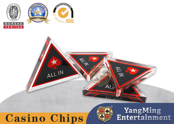 acheter Carte de positionnement triangulaire Acrylique All-In Casino Table de poker Jeux de Texas Hold'Em personnalisé fabrication en ligne