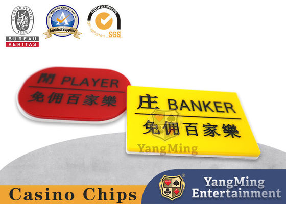 acheter Nouveau Baccarat Casino Poker Carte de pari rouge jaune Joueur acrylique et conception banquier fabrication en ligne