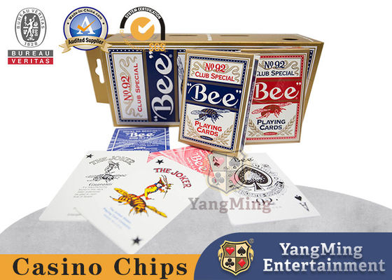 acheter Emballage arrière de boîte de couleur de tache de carte de tisonnier de casino de noyau de noir du modèle 310g d'abeille rouge et bleue fabrication en ligne