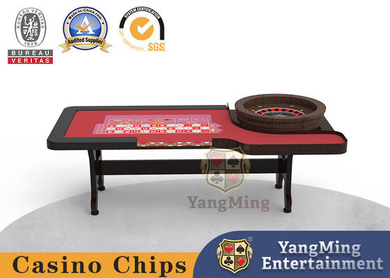 acheter Roulette en bois massif 10 joueurs Table de poker Jeu de hasard personnalisé Pieds standard en forme de H fabrication en ligne