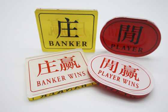 acheter Jeu de table de casino en acrylique de cristal Baccarat Joueur rouge Jaune Banquier fabrication en ligne