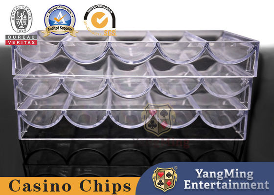 acheter Tisonnier en plastique acrylique Chip Box With 100 morceaux de 40mm Chip Coin Texas Table Accessories fabrication en ligne