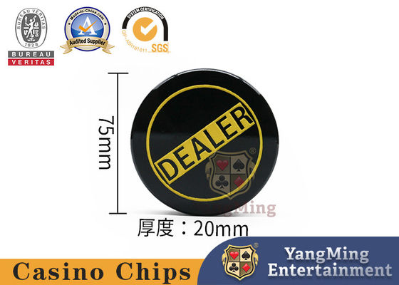acheter Fabrique personnalisée à double face gravée Black Acrylic Dealer Texas Casino Poker Table Game Locator Buttons fabrication en ligne