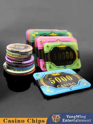 acheter Texas Baccarat Table Casino Poker Chips Acrylic Gold Stamping Customized fabrication en ligne