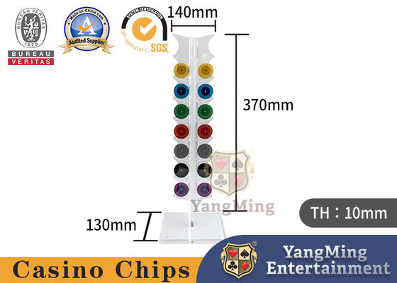 acheter Roulette Baccarat Jeux de hasard Poker Chips de table debout plein Transparent 25 pièces rondes Chips détenteur fabrication en ligne