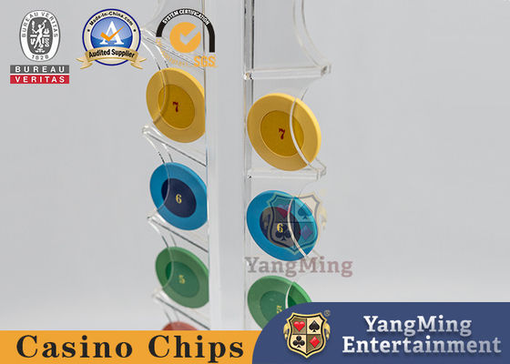 acheter support rond de jeu de coutume de Tableau de roulette de support intermédiaire de Tableau de caisse transparente de jetons de poker du casino 16pcs fabrication en ligne