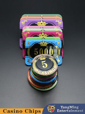 acheter Couronne d'oreille de blé bronzant la lumière UV de Chips Custom Purple de tisonnier acrylique de casino fabrication en ligne