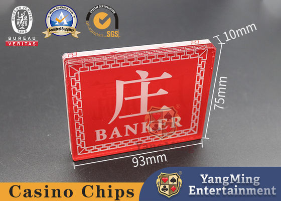 acheter Le Tableau de jeu de baccara de joueur de banquier gagne la couleur de bleu rouge en cristal de marqueur de revendeur fabrication en ligne