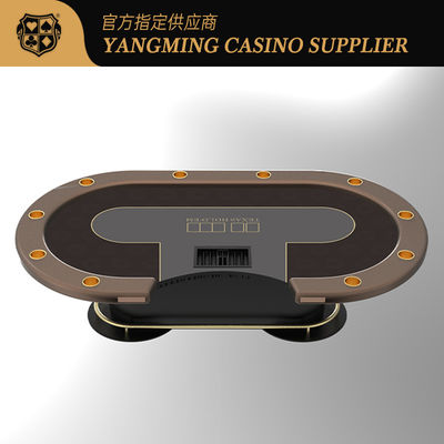acheter Table de poker métallique ovale noire Table de jeu de poker du casino du Texas fabrication en ligne