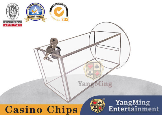 acheter Jeux de hasard Baccarat Poker Table Drop Jeux de cartes Boîte acyllique Porteur de trésorerie Ronde en bas avec 1 serrure fabrication en ligne