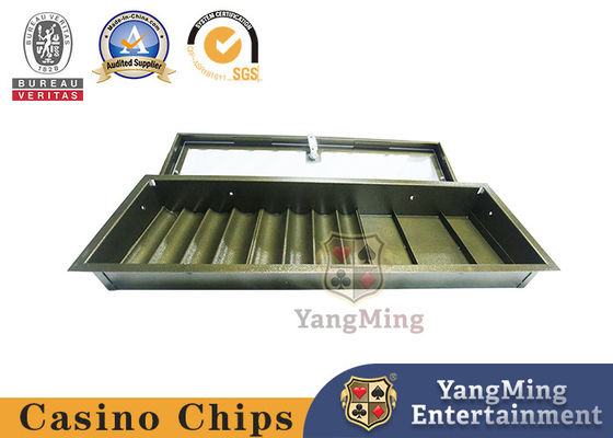 acheter Premium argent brillant 8 rangées argile ronde ceramique jetons de poker ensemble plateau jetons de casino porte-unique couche fabrication en ligne