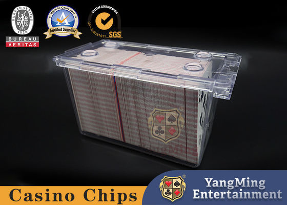 acheter 8 ensembles entièrement transparents de porte-cartes épaissi par boîte standard de marchand de cadeau de carte de jeu d'acrylique de chèque-cadeau de carte de tisonnier fabrication en ligne