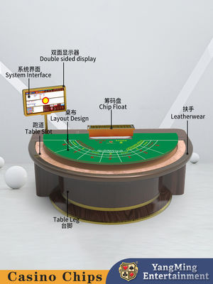 acheter Table de poker en bois de luxe à pédales semi-circulaires Table de baccarat Table de jeu de poker de style asiatique du sud-est fabrication en ligne