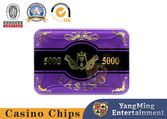 acheter Le baccara Chip Set High Temperature Gold acrylique a plaqué la puce de jeu de Tableau de tisonnier fabrication en ligne