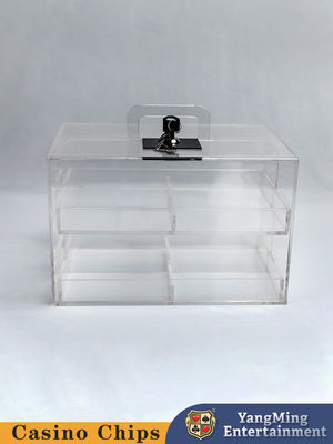 acheter Casse à puce de poker épaissie en acrylique transparente Casse à puce carrée avec table de poker verrouillée fabrication en ligne