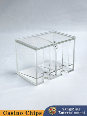 acheter Fabrique personnalisée deux compartiments transparents 8 jeux de cartes porte-cartes à jeter porte-cartes de table de poker boîte de cartes de jeu de table porte-cartes fabrication en ligne