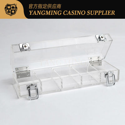 acheter Acrylique 100 PCS 50mm Transparent Poker Chip Tray Baccarat Texas Hold'em Jeu de table fabrication en ligne