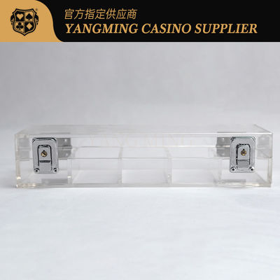 acheter Vente en gros 100 Yards 50mm Casino Poker Chip Tray verrouillage Acrylique Tray de puce pour le jeu de casino Casual Poker Chip Tray fabrication en ligne