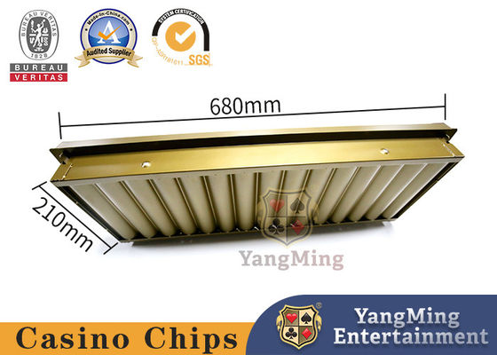 acheter Rond en nylon Chips Set Float de couleur d'or de 15 rangées en métal de Tableau jaune de Chips Carrier Double Layer Gambling fabrication en ligne