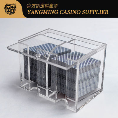acheter 8 Deck Casino Grade Acrylique Clear Scrap Card Case Holder Club Jeu de poker Tabletop Déchargeur fabrication en ligne