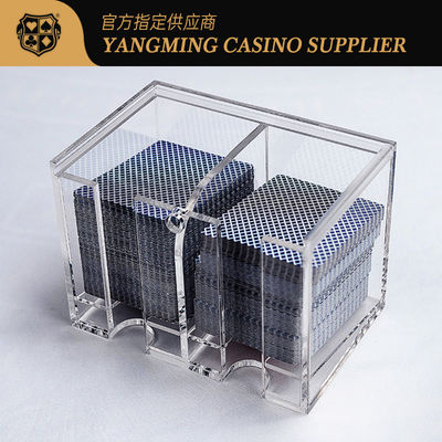 acheter Meilleure qualité bon marché Acrylique 2 compartiment 8 Deck Boîte à discards Bacardi Discard Holder Casino Poker Discard Holder fabrication en ligne